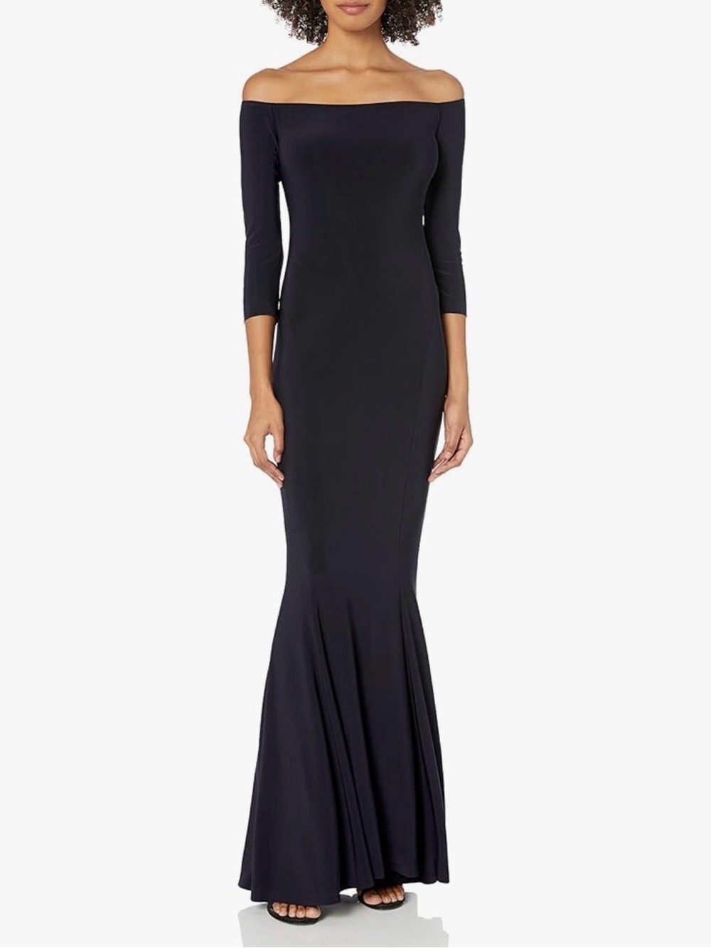 Norma Kamali Black Off-the-Shoulder Mermaid Gown